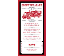 Vintage Firetruck Birthday Party Printable 4x8 Invitation